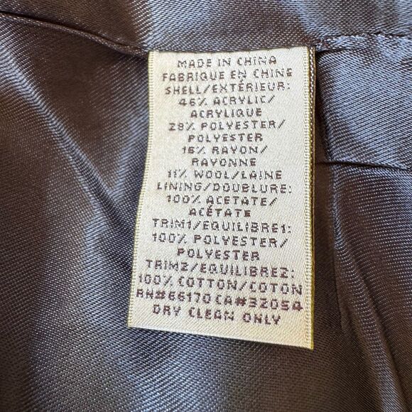 Anthropologie Elevenses Pattern Makers Coat Sz 6 Stripe Colorblock Bow Shoulder - Picture 5 of 12